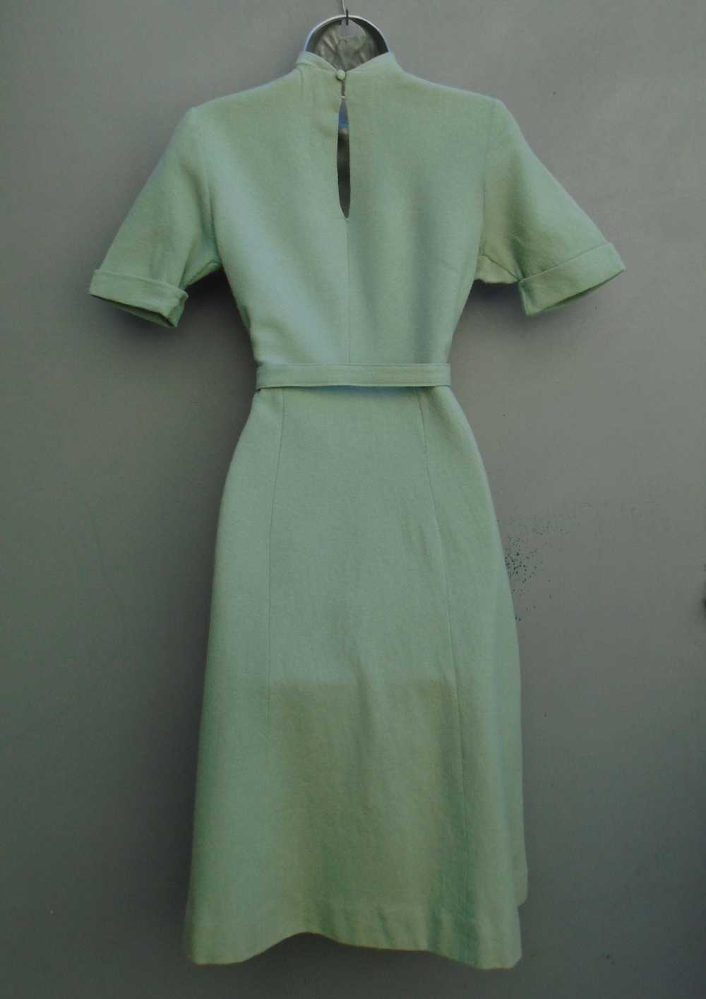 Superb Vintage 1940s Handmade Dress WW2 Seafoam B… - image 6