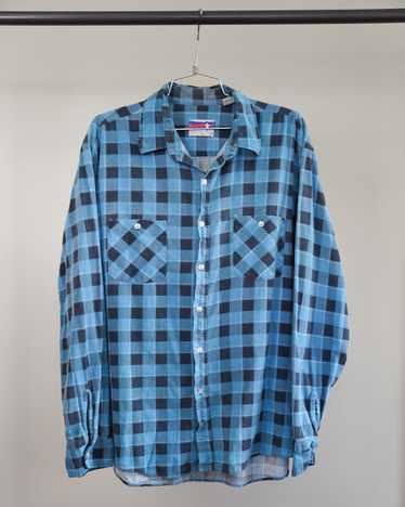 90's Teal and Black Flannel - XL