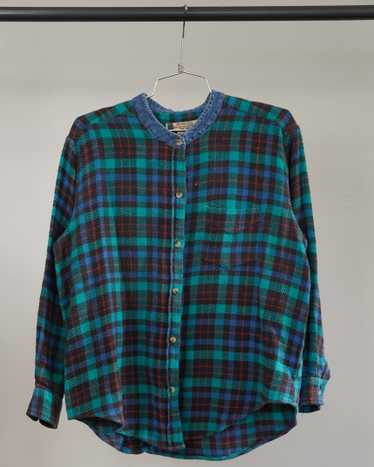 90's Denim Collared Flannel - Large