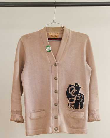 50's Tan Wool Cardigan - Medium