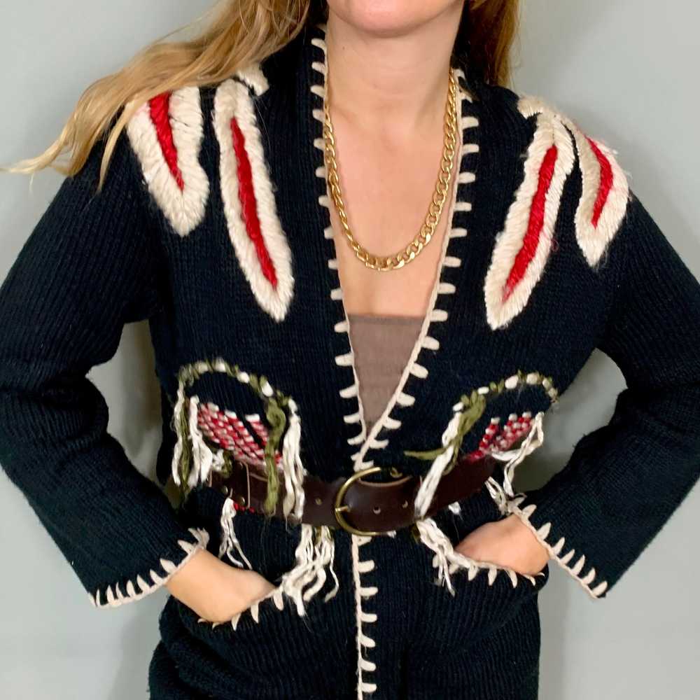 Arianna, embroidered fringed jacket - image 1