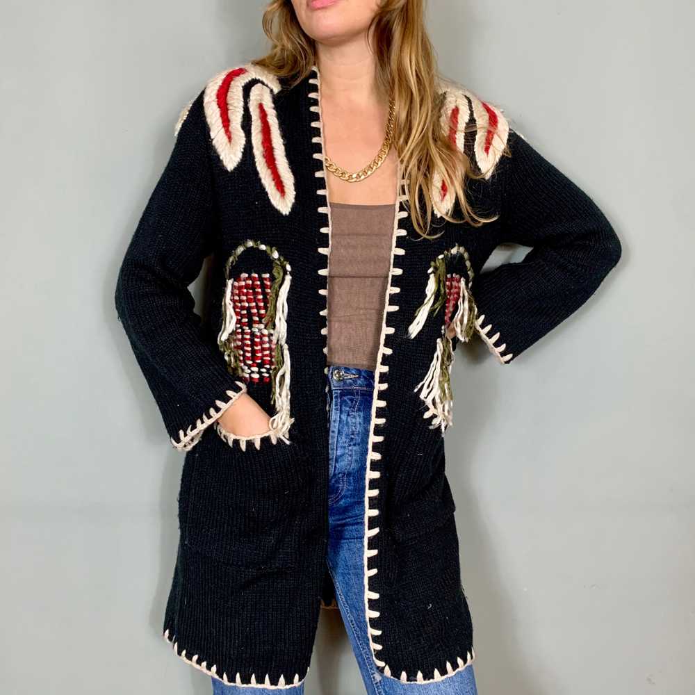 Arianna, embroidered fringed jacket - image 4