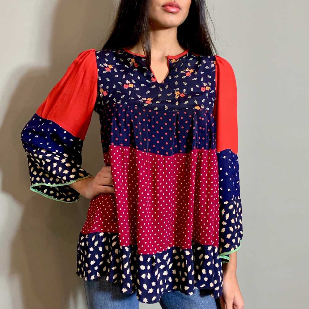 Fragola 70s mixed print top - image 1