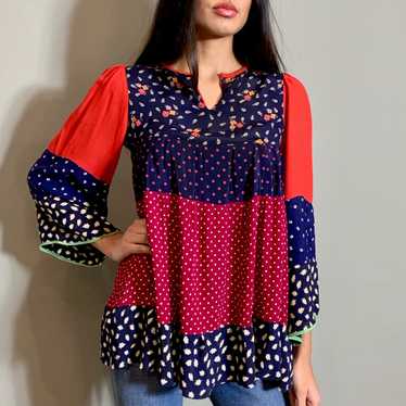 Fragola 70s mixed print top - image 1