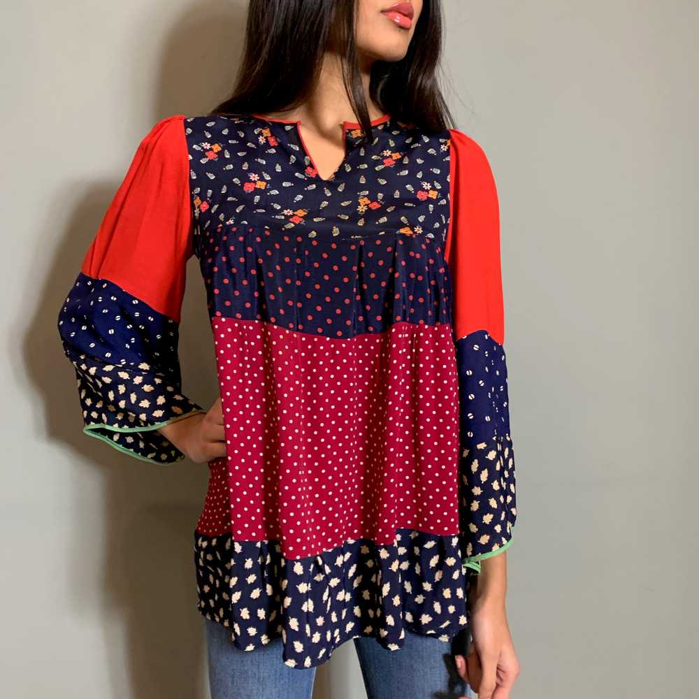 Fragola 70s mixed print top - image 3