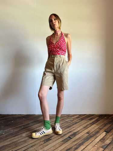 Vintage 1940's High Waist Khaki Shorts, Unisex Adu