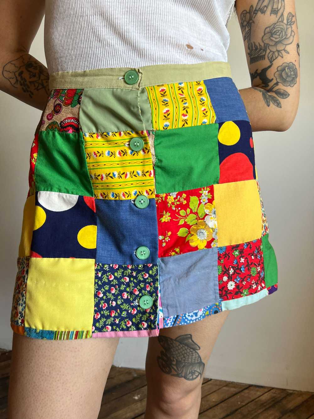 Vintage 1960's - 1970's Patchwork Skirt - image 1