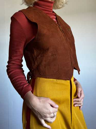 Vintage 1930's - 1940's Buckle Back Suede Vest