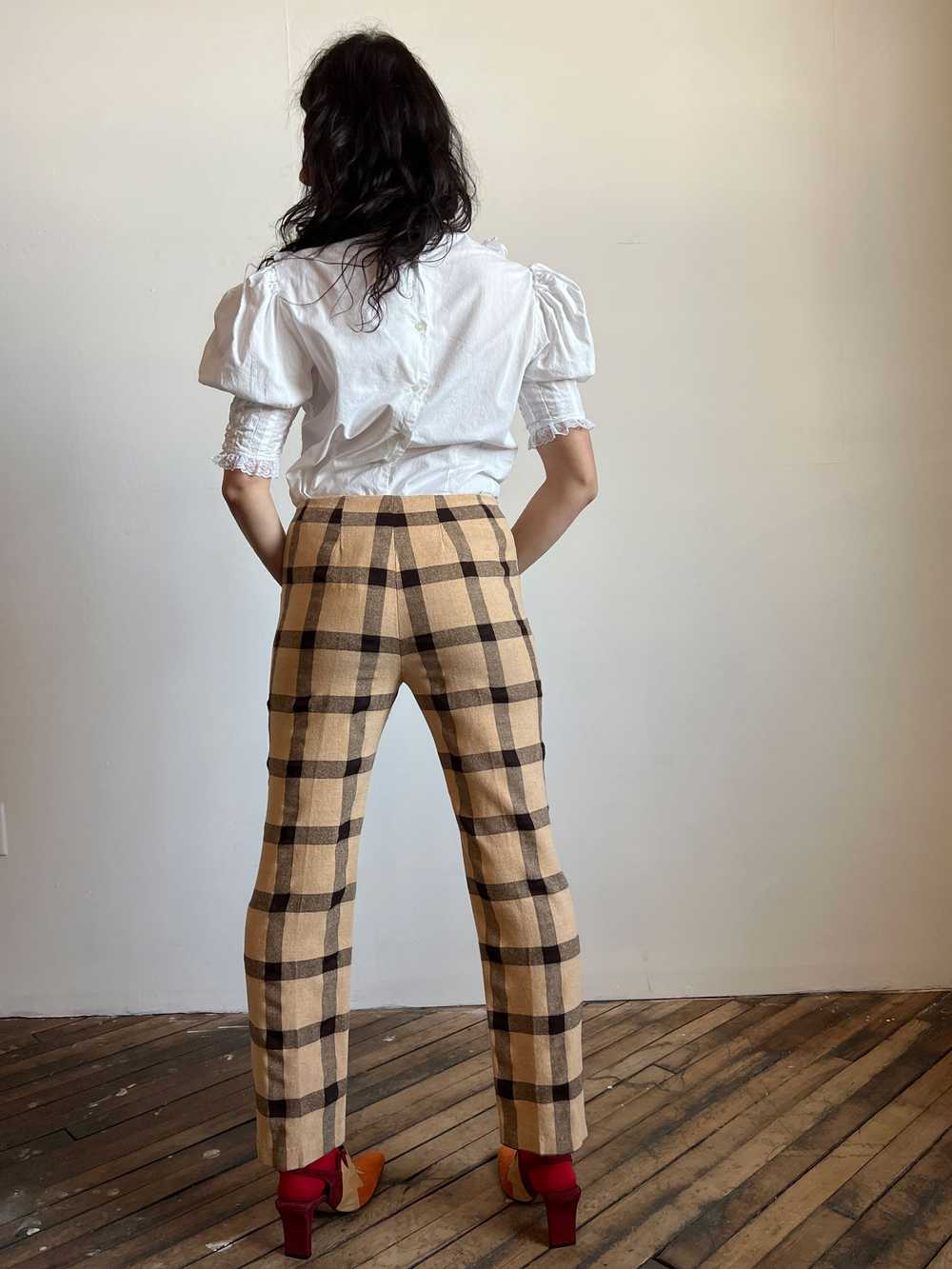 Vintage 1960's 1970's Wool Plaid Pants by H.I.S. - image 4