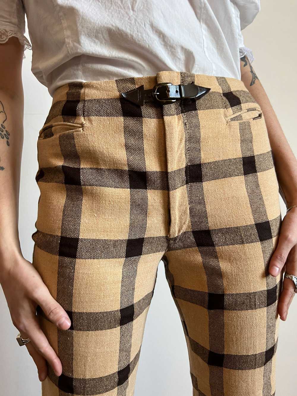 Vintage 1960's 1970's Wool Plaid Pants by H.I.S. - image 8