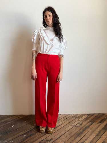 Vintage 1970's Red Polyester Pants