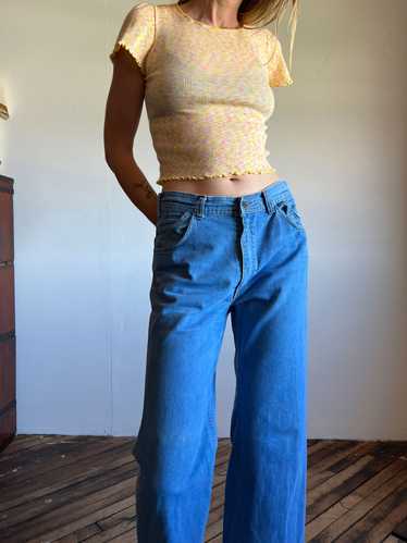 Vintage 1960's - Early 1970's Yellow Cropped Shirt