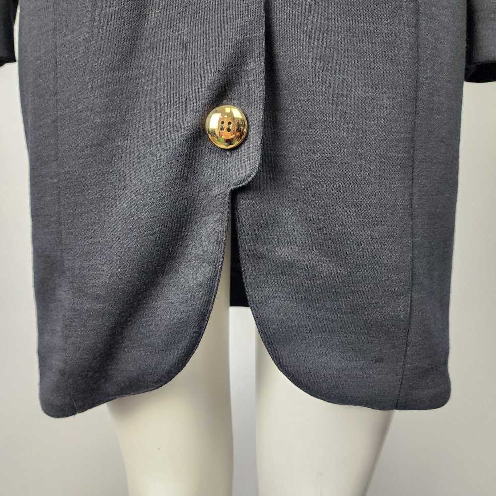 Vintage Simon Chang Black Wool Button Up Dress Si… - image 4