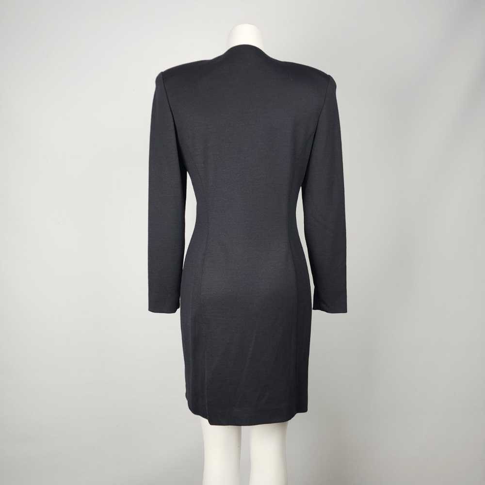 Vintage Simon Chang Black Wool Button Up Dress Si… - image 6