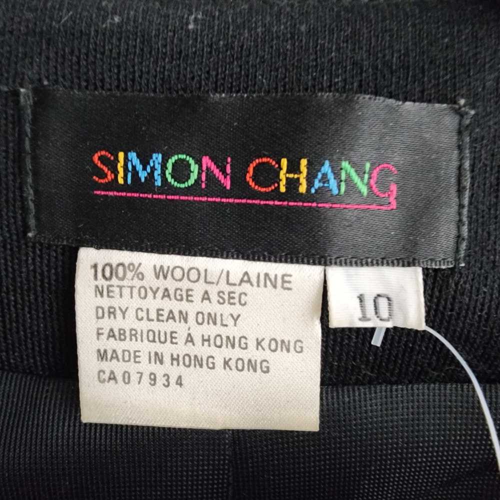 Vintage Simon Chang Black Wool Button Up Dress Si… - image 7