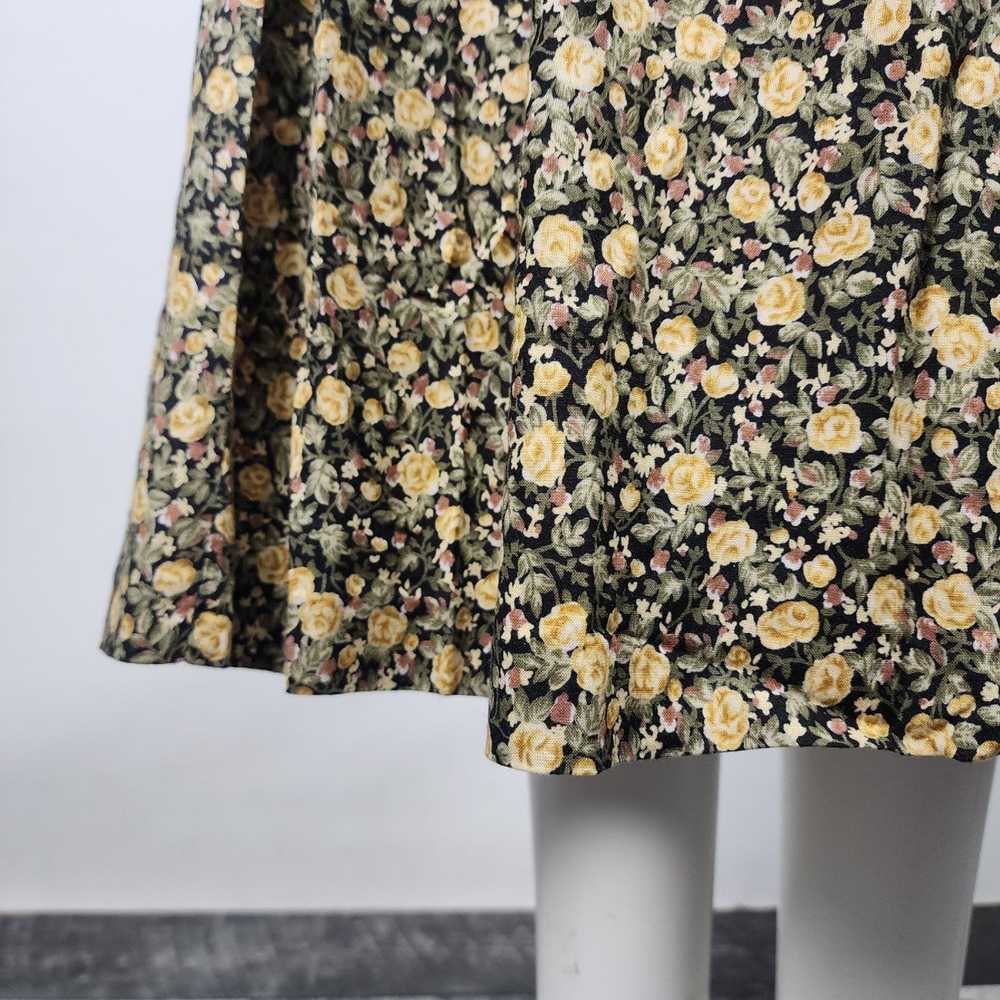 Vintage Yellow Flower Midi Dress Size S/M - image 8