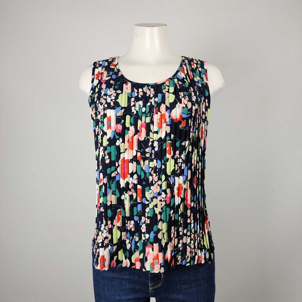 Tommy Hilfiger Colorful Pleated Sleeveless Top Si… - image 1