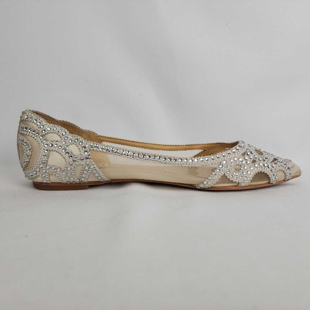 Badgley Mischka Gigi Silver Studded Ballet Flat S… - image 2