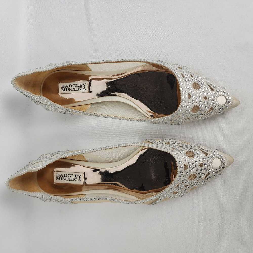 Badgley Mischka Gigi Silver Studded Ballet Flat S… - image 3