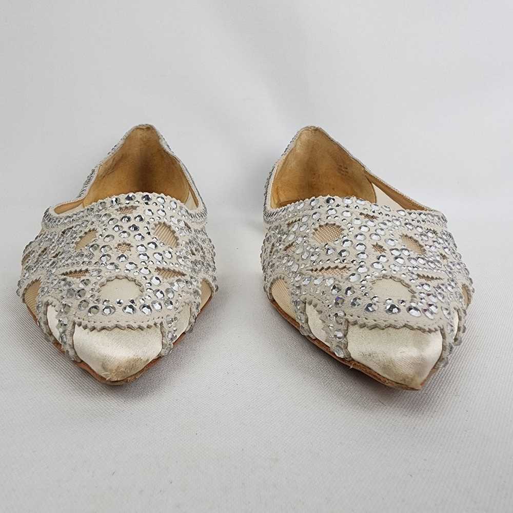 Badgley Mischka Gigi Silver Studded Ballet Flat S… - image 4