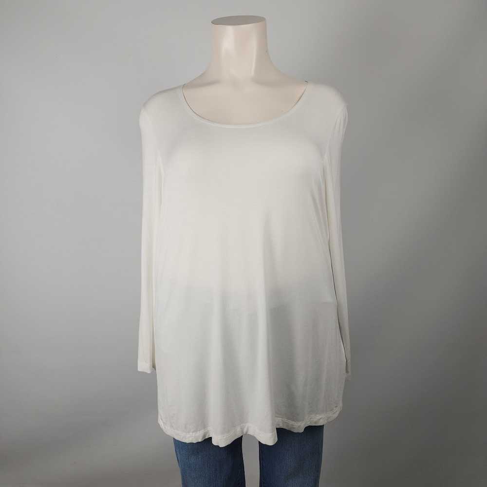 Bryn Walker White Long Sleeve Tunic Top Size L/XL - image 1