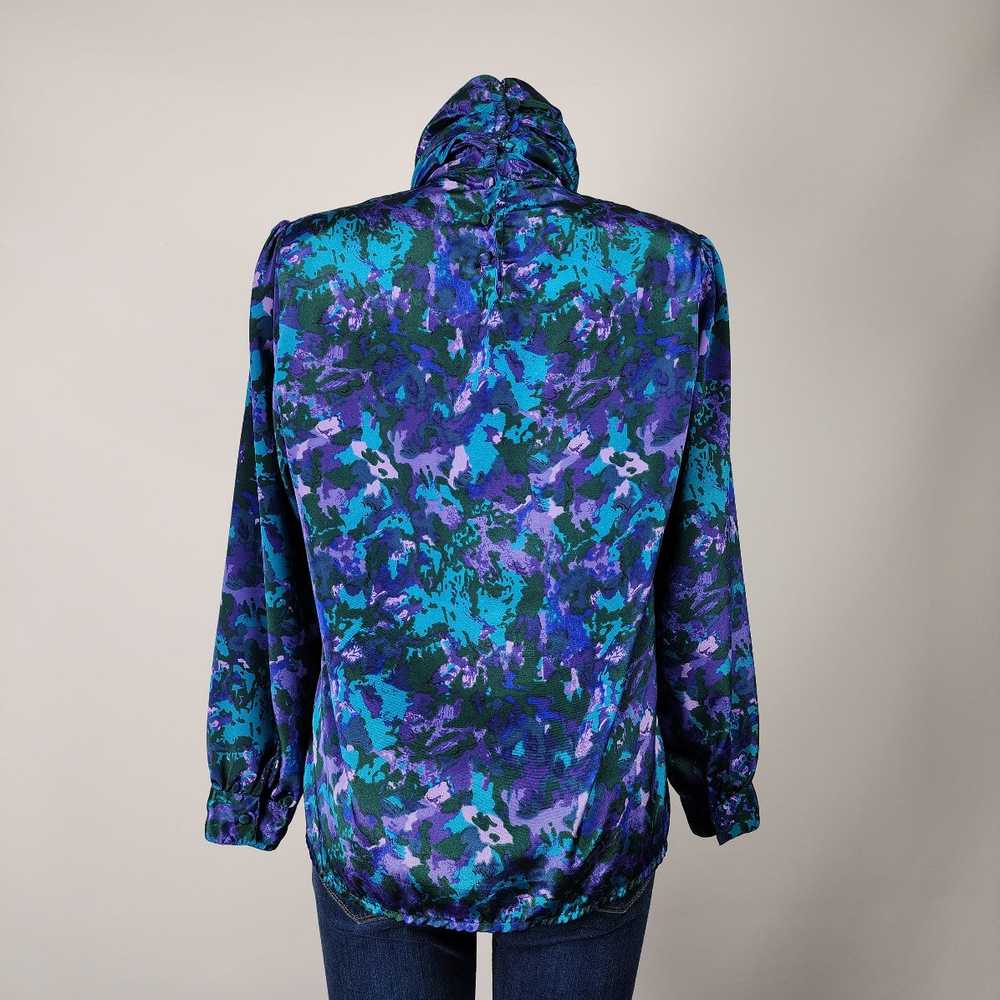 Vintage Susan Van Heusen Blue & Purple High Neck … - image 5