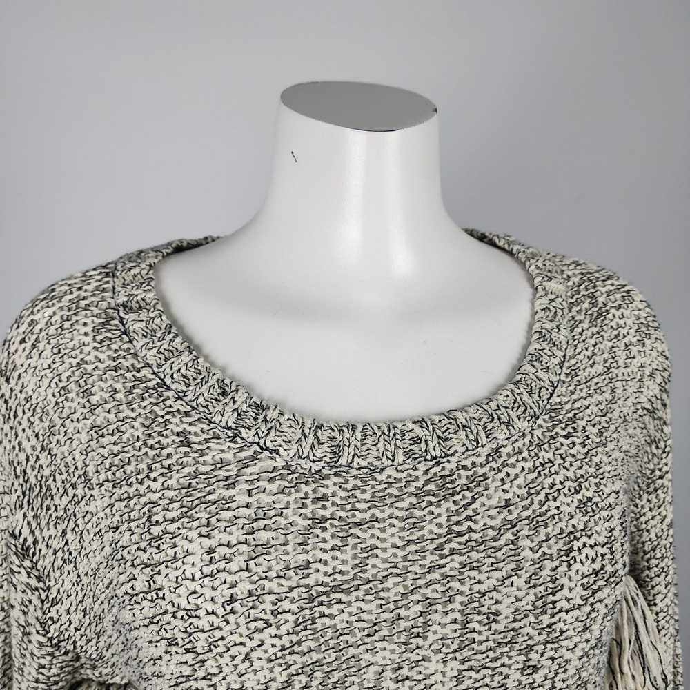 Retrod Cream & Black Knit Fringe Sweater Size S - image 2