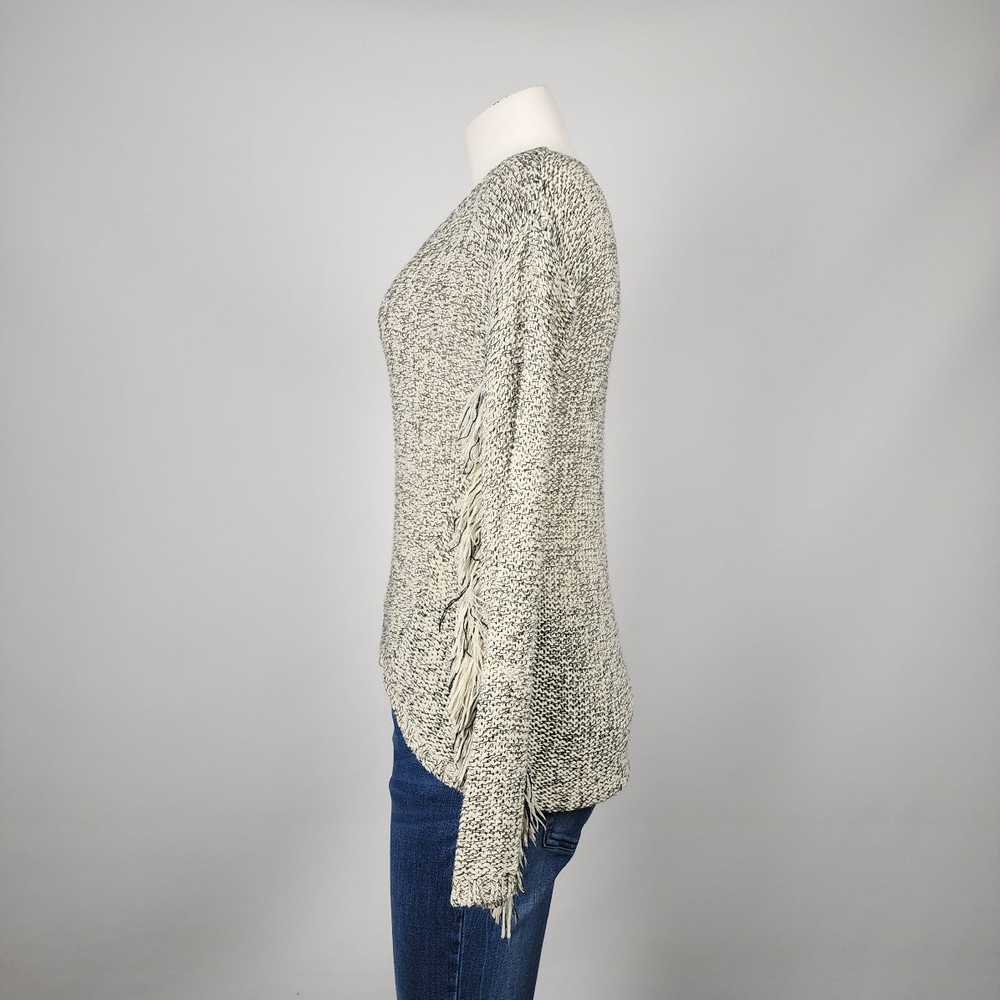 Retrod Cream & Black Knit Fringe Sweater Size S - image 5