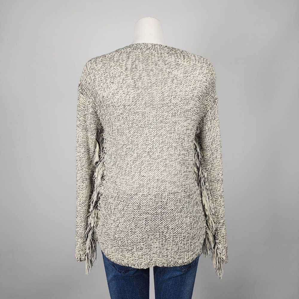 Retrod Cream & Black Knit Fringe Sweater Size S - image 6