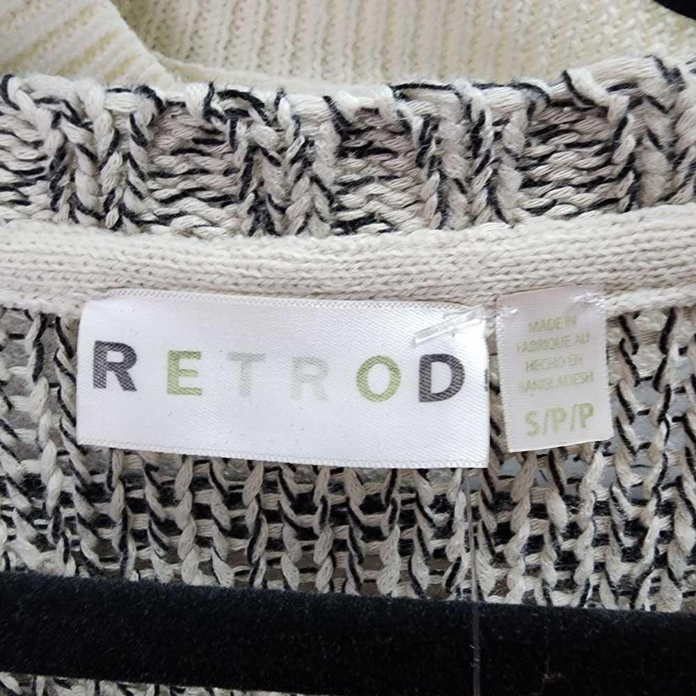 Retrod Cream & Black Knit Fringe Sweater Size S - image 7