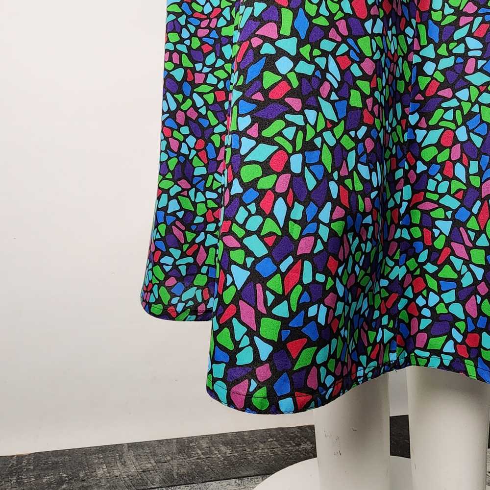 Vintage Giorgio Fellini Stained Glass Print Skirt… - image 7