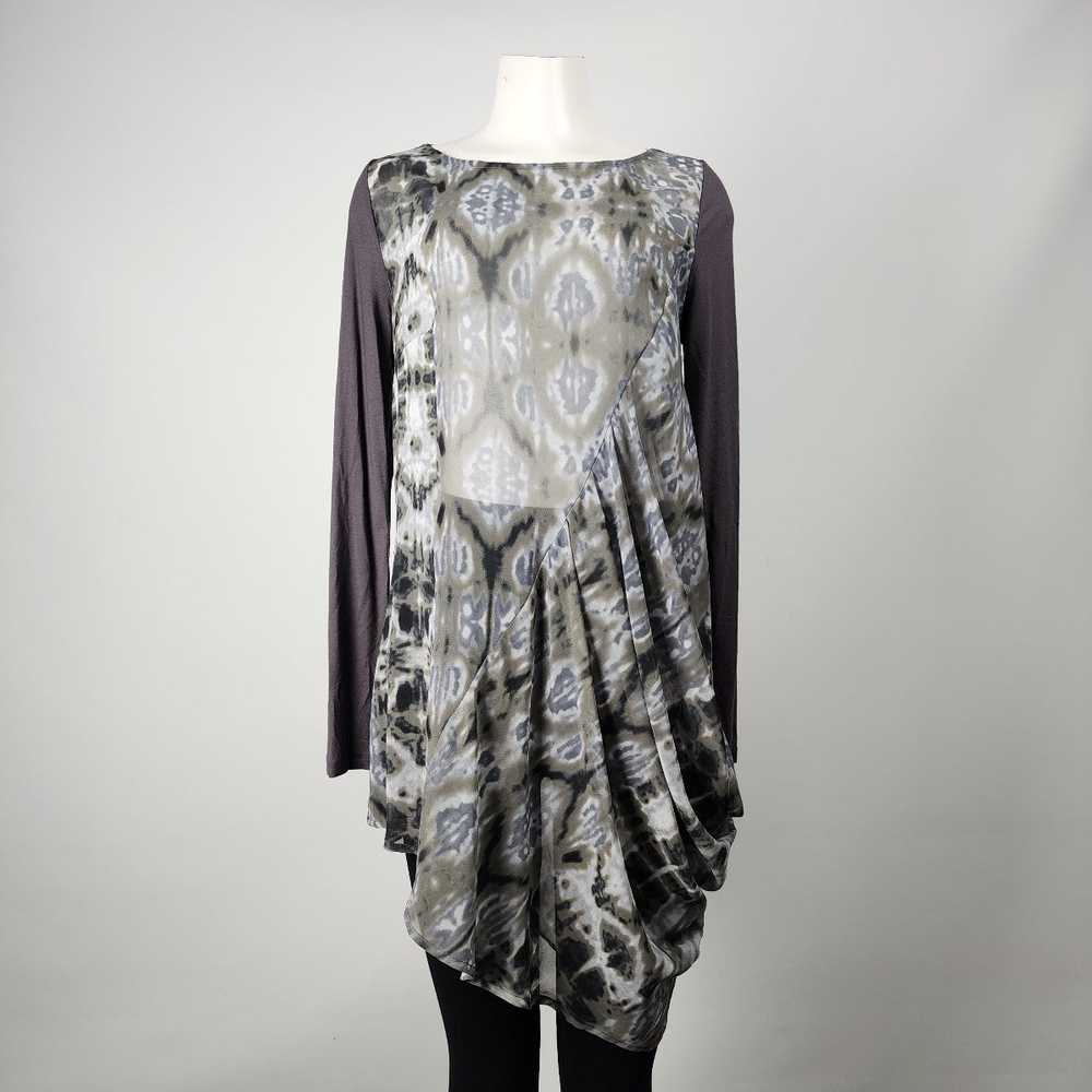 Ronen Chen Grey Chiffon Kaleidoscope Print Tunic … - image 1