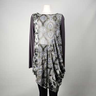 Ronen Chen Grey Chiffon Kaleidoscope Print Tunic … - image 1