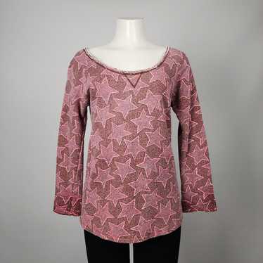 Maison Scotch Cotton Pink Star Print Long Sleeve … - image 1