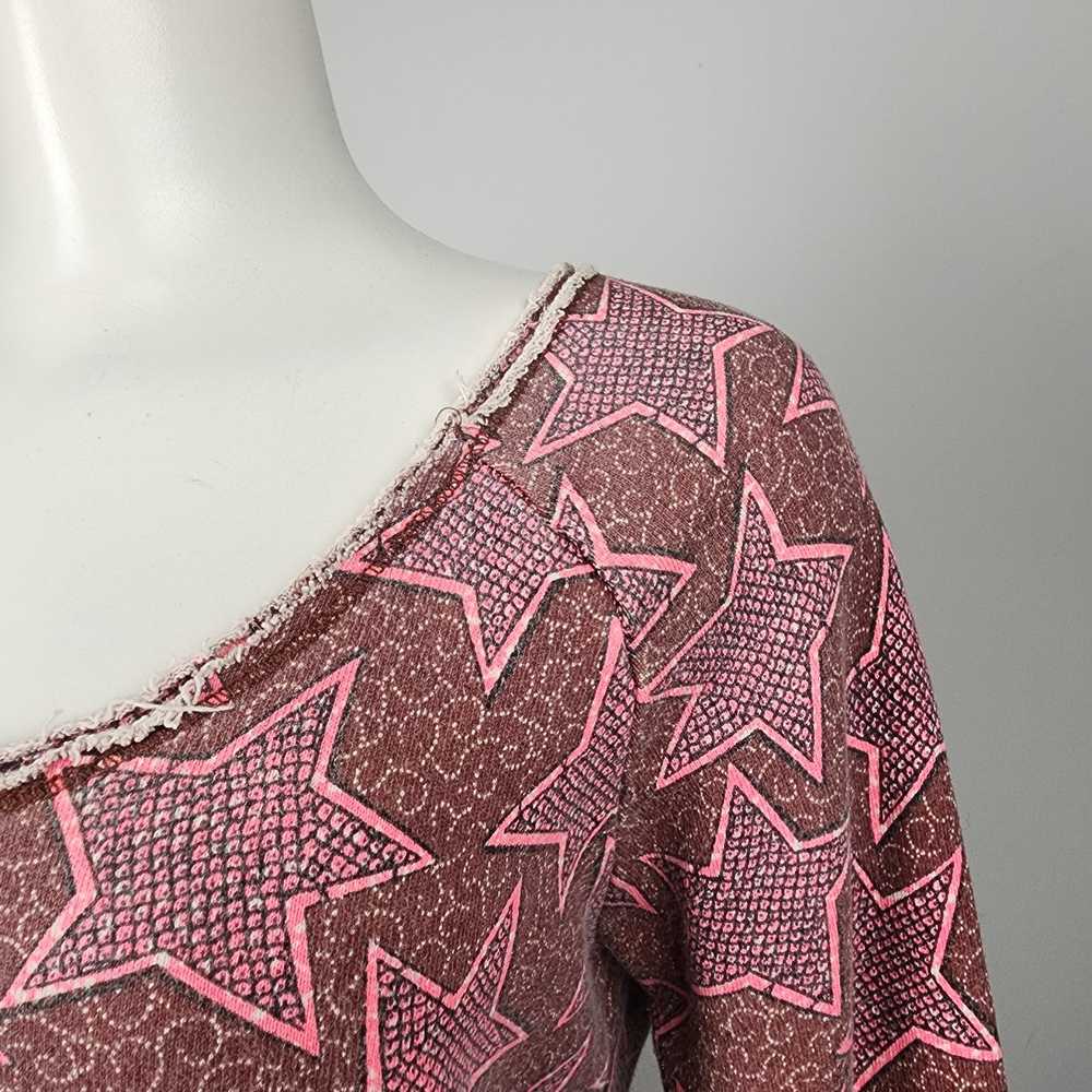 Maison Scotch Cotton Pink Star Print Long Sleeve … - image 3