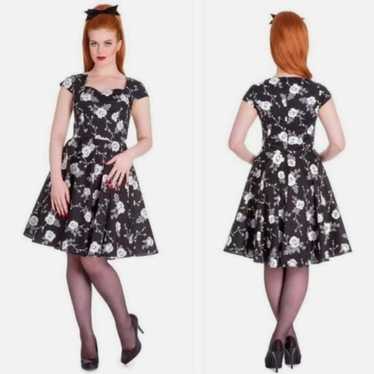 Hell Bunny Vixen Rose Natalie Dress Gothic Floral… - image 1