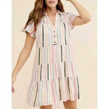 NWOT Anthropologie Georgina Tiered Cotton Striped… - image 1