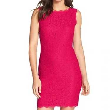 Adrianna Papell Boatneck Lace Sheath Dress, Bright