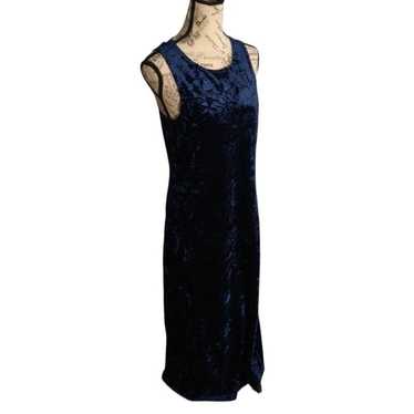 Natural Life Y2K Boho blue velour maxi  dress Sma… - image 1