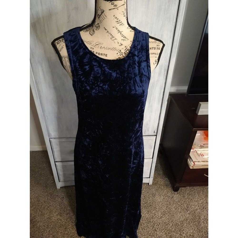 Natural Life Y2K Boho blue velour maxi  dress Sma… - image 5