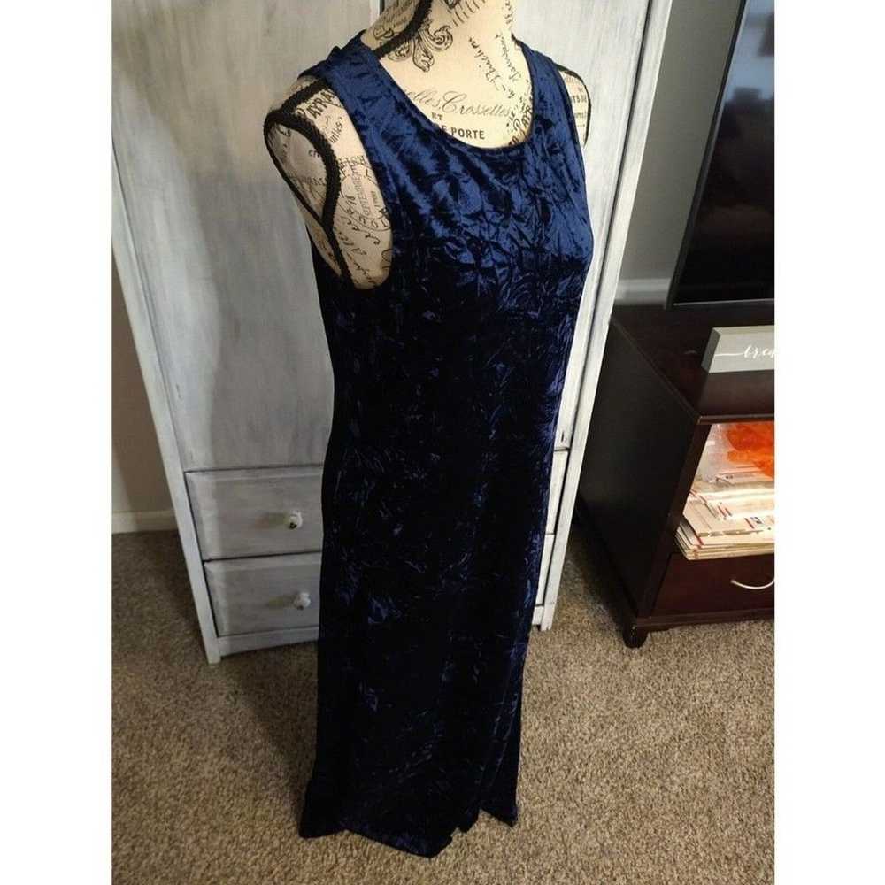 Natural Life Y2K Boho blue velour maxi  dress Sma… - image 6