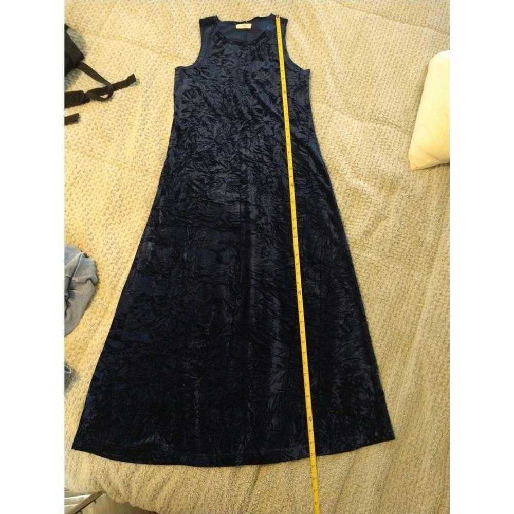 Natural Life Y2K Boho blue velour maxi  dress Sma… - image 9