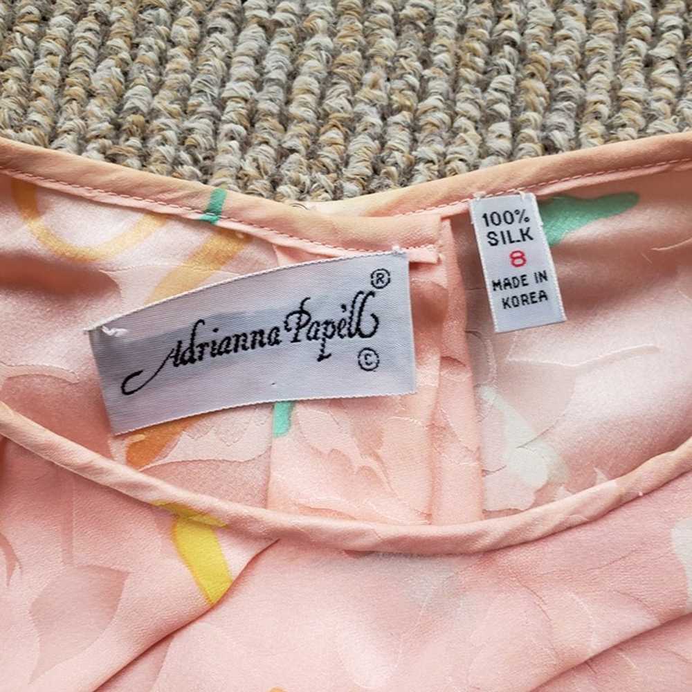 VINTAGE 80s 90s Adrianna Papelle Peach Silk Blous… - image 10