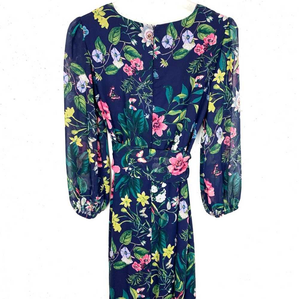 Eliza J Womens Faux Wrap Floral Midi Dress Blue M… - image 10