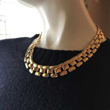 Classic Napier Goldtone Collar Necklace Signed 19… - image 1