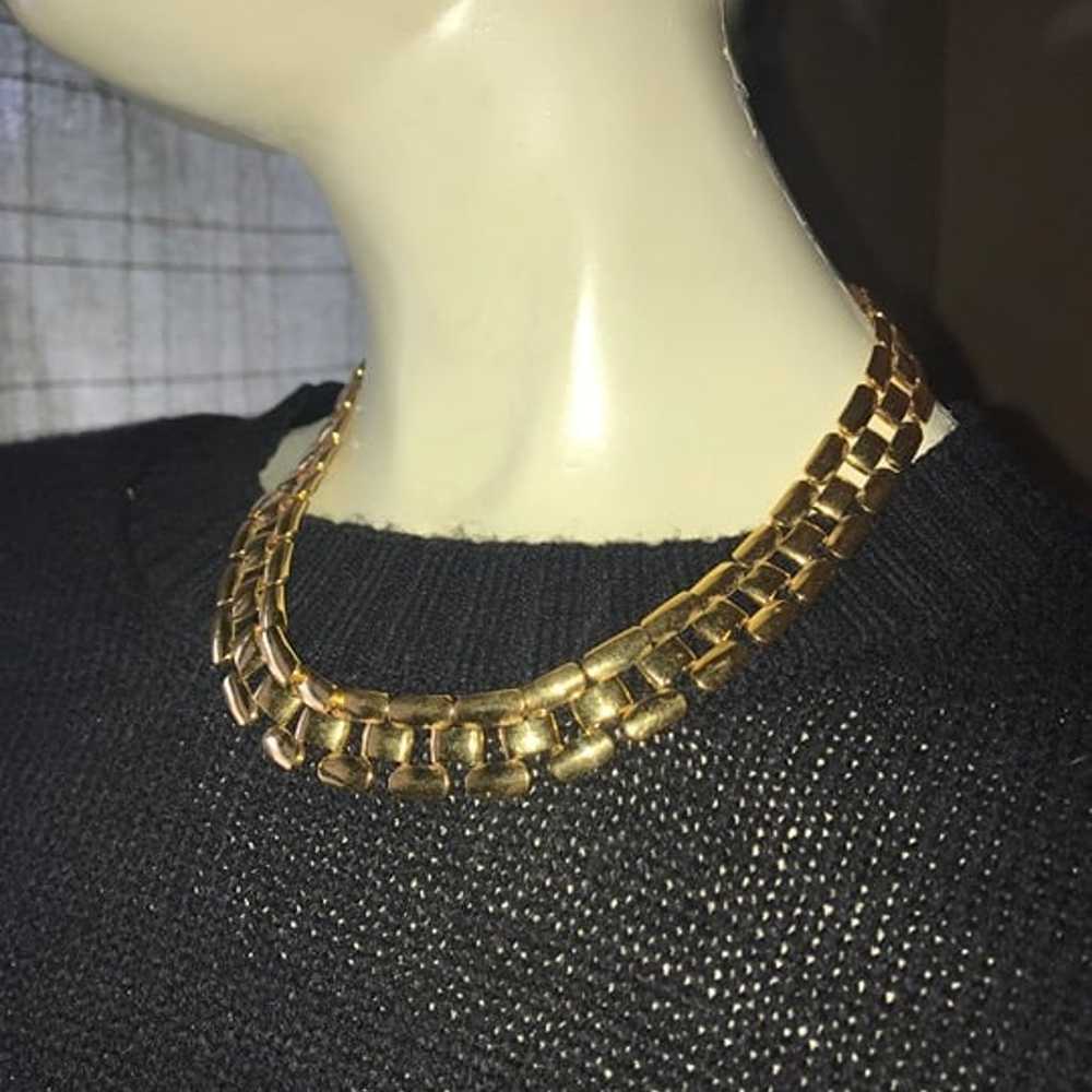 Classic Napier Goldtone Collar Necklace Signed 19… - image 8