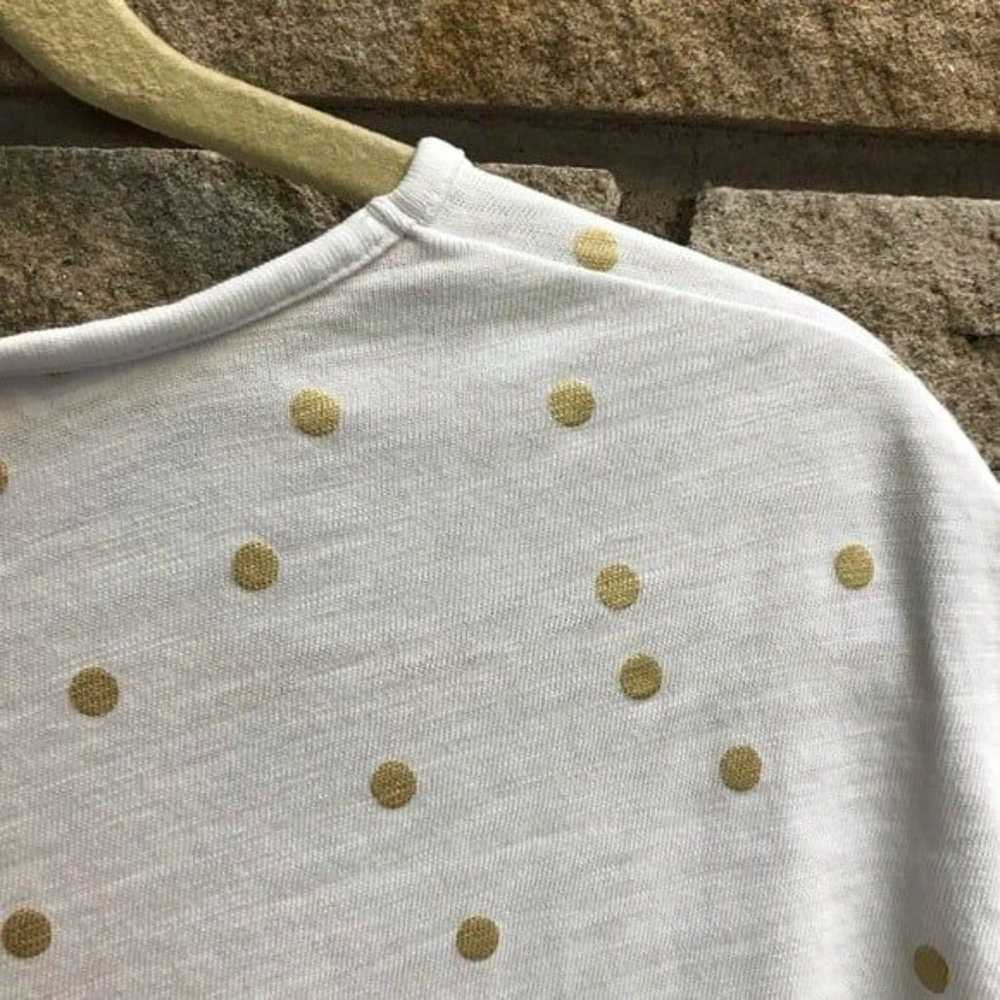 Boden Faye Jersey T-shirt Dress White Gold Polka … - image 10