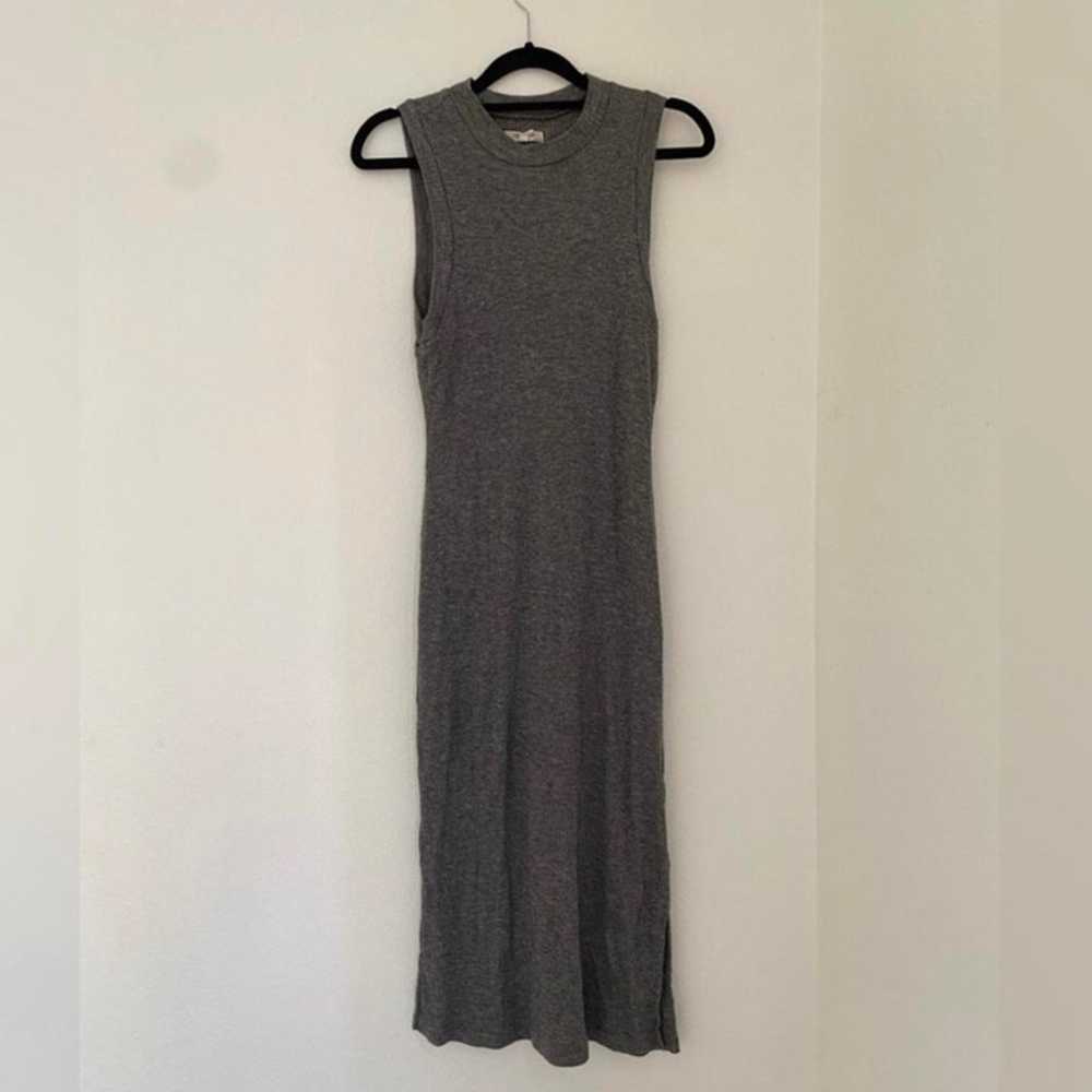 Madewell Midi Dress Ribbed Mockneck Gray Grey Woo… - image 1