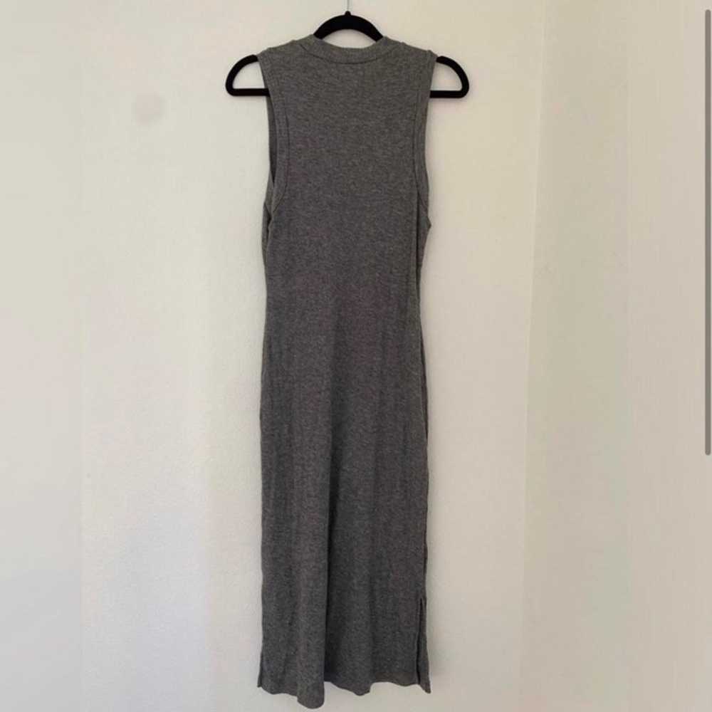 Madewell Midi Dress Ribbed Mockneck Gray Grey Woo… - image 2