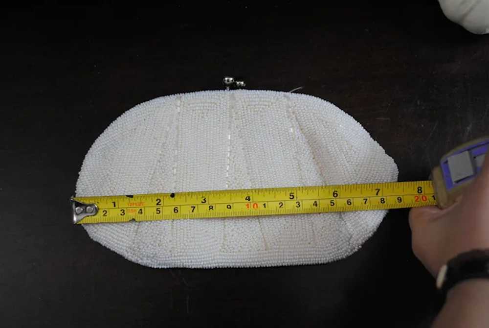 White Beaded Evening Purse / Clutch - image 10